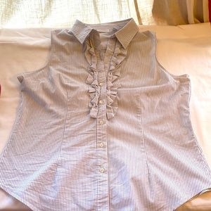 Size XL Striped Sleeveless Blouse